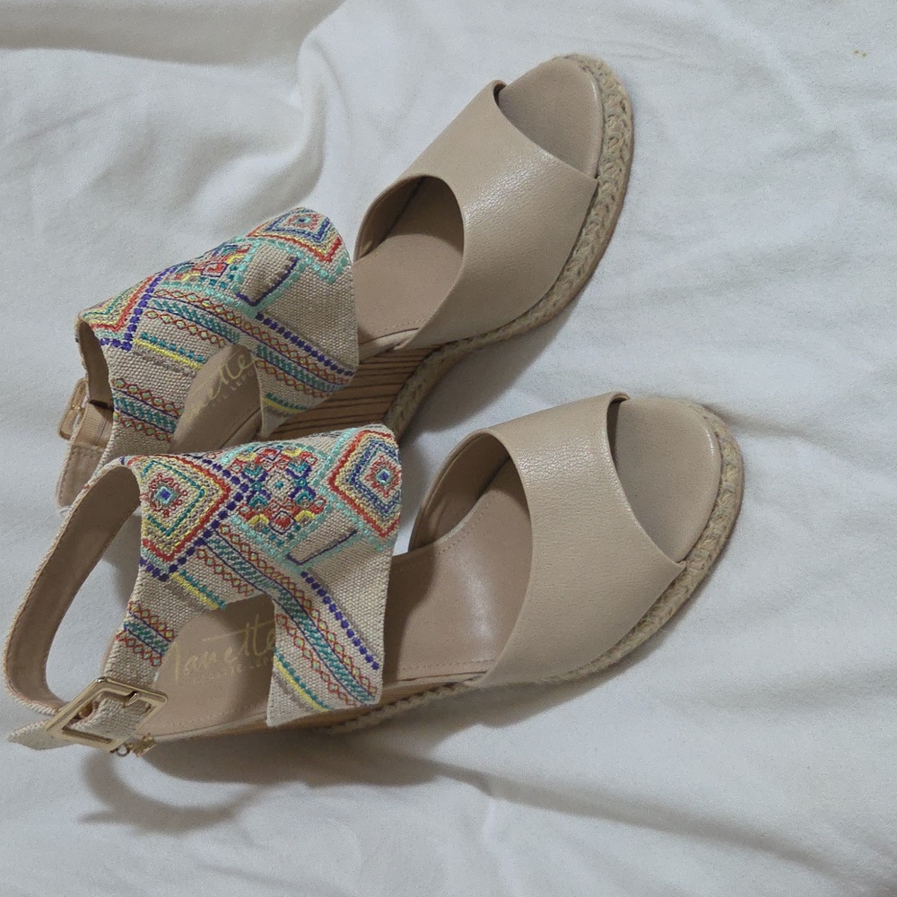 Nanette Lepore France Open Toe Wedge Sandals 10M